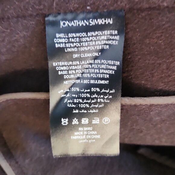 Jonathan Simkhai Rowen Wool Fringe-Trimmed Coat, Brown, Size L - Picture 10 of 12